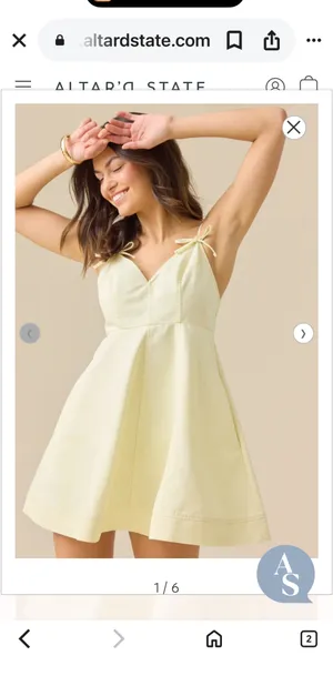 Calliope Denim yellow altard state Mini Dress thumbnail 2