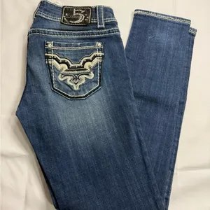 Studio Blue Boot Cut Jeans with Embroidered Design Size undefined thumbnail 1