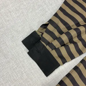 Vintage Albert Nipon Blouse Womens 6 Brown Striped Round Neck Long Sleeve‎ Silk thumbnail 3