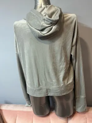 OFFLINE by Aerie Velour Hoodie Grey thumbnail 4