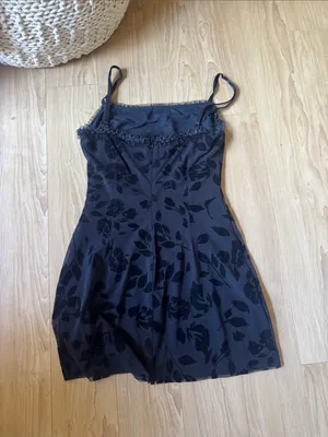 Danielle Guizio Black Floral Slip Mini Dress thumbnail 3