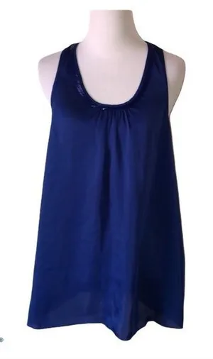 5/$30 🎈 Express design studio‎ women’s small blue beaded neck sleeveless blouse thumbnail 1