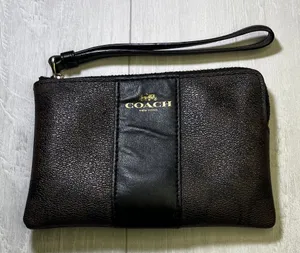 Coach Black Pouch with Gold Zipper thumbnail 1