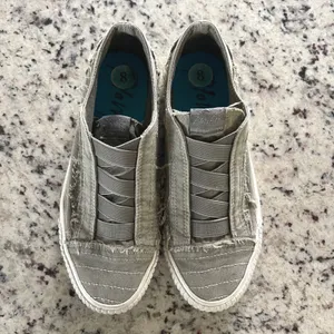 Blowfish Malibu Play Sneakers Women 8 Olive Green Distressed Canvas Slip On Boho thumbnail 5