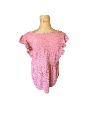 Torrid Stretch Lace V-Neck Ruffle Babydoll, Size 00 (M-10) thumbnail 4