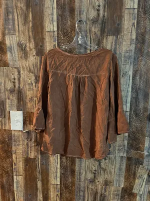NWT Ninety long sleeves blouse charcoal brown size small (A) thumbnail 5