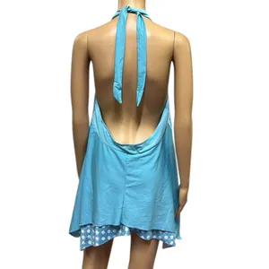 Hula Honey Blue Polka Dot Halter Tie Layered Tankini Top Womens Plus Size 3X thumbnail 7