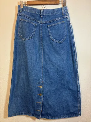 Wrangler Vintage Denim Maxi Midi Skirt Size 10/11 thumbnail 2