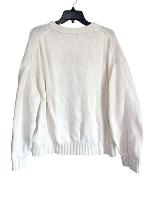 Polo Ralph Lauren Cotton Bear Long Sleeve Crew Neck Pullover in Ivory Large Wome thumbnail 9