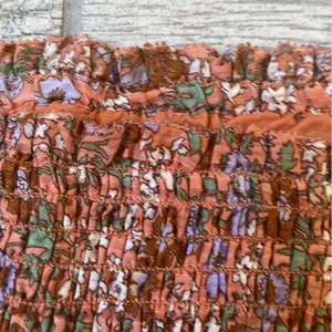 Veronica Beard Melodie Mini Skirt Floral Smocked Ruffle Coral Pink size 12 thumbnail 6