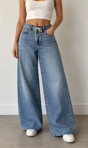 Madewell Superwide-Leg Jeans Size 24 Blue High Rise Wide Leg Denim thumbnail 1