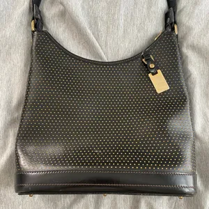 Dooney & Bourke Cabrio Cabriolet Black Perforated Leather Bag Vintage Made USA thumbnail 3