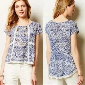 Anthropologie Meadow Rue Crochet‎ Top Stunning Boho Vintage Floral Romantic thumbnail 2