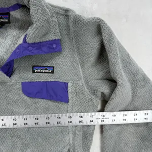 Patagonia Fleece Re-Tool Snap-T Pullover Gray Purple Polartec‎ Thermal Pro S thumbnail 2