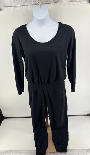 Sweaty Betty Gaia Jumpsuit Womens Medium Black Pockets thumbnail 1