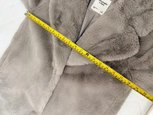 Abercrombie & Fitch Women’s S Gray Faux Fur Teddy Coat Quiet Luxury Cozy Winter thumbnail 7