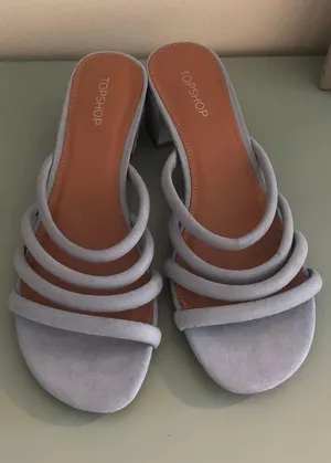 Topshop Baby Blue Block Heel Sandals thumbnail 2