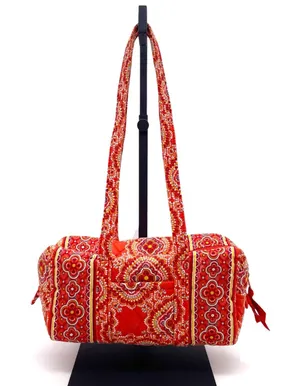 Vera Bradley Original Handbag Paprika Medallion Red Retired Barrel Shoulder Bag thumbnail 1