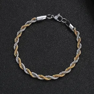 5mm Stainless Steel Twist Chain Bracelet thumbnail 2