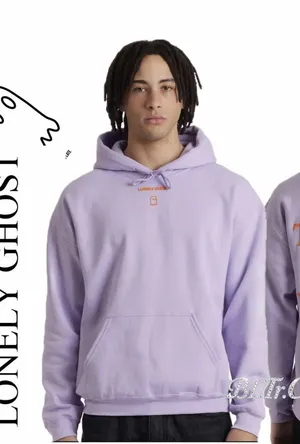 Lonely Ghost Sweatshirt Hooded Lilac Text Me When You Get Home thumbnail 1