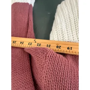 Derek Heart Womens Colorblock Mock Neck Bell Sleeve Cropped Knit Sweater Large thumbnail 8