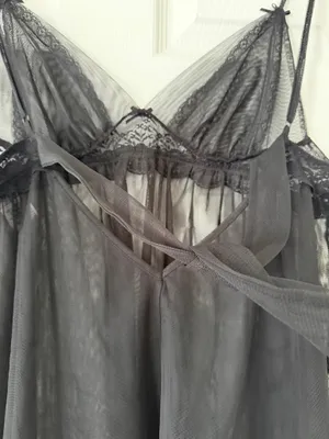 Vintage Seductively Yours Cinema Etoile Babydoll Gown Whimsigoth Witchy Bows L thumbnail 5