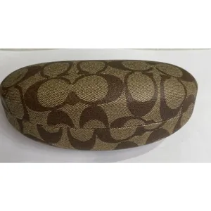 Coach signature C print hard clamshell sunglasses case in brown LARGE thumbnail 2