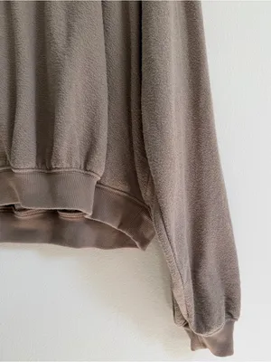 Aerie Terry Button Sweater Size Small Oversized Pullover Soft Life Brown Neutral thumbnail 6