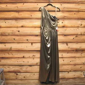 Mac Duggal 26537 Womens Draped One Shoulder Grecian Metallic Gown Dress thumbnail 10