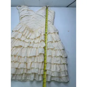 Lucy Paris Antique White Ruffle Coquette Cottagecore Romantic Mini Dress Size S thumbnail 7