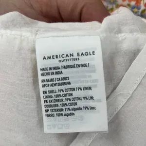 American Eagle Y2K Linen Blend Cottagecore Floral Sundress Medium Boho Coquette thumbnail 12