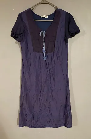 Lapogee Blue Pinkish Short Sleeve Slip Overlay With Tassel Size XL thumbnail 1