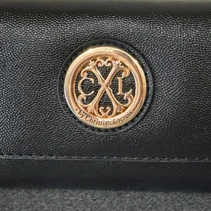Christian Lacroix‎ Black Clutch/Wristlet with Gold Accents A54 thumbnail 3
