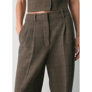 Aritzia Wilfred brown plaid slacks trousers women's‎ size 0 modern trendy thumbnail 2