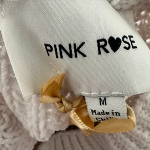 Pink Rose Striped Sweater Womens Medium Cropped‎ Pullover Oversized Ivory Bluec thumbnail 6