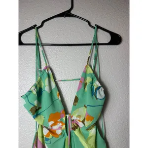 ASTR the Label Aneira Floral Tiered Maxi Dress Green Pink Multi Size‎ S thumbnail 6