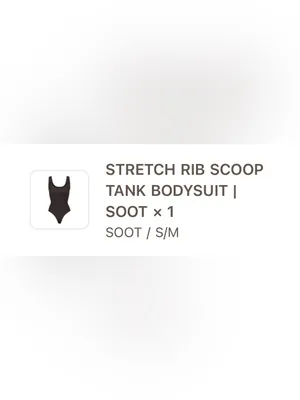 Skims Stretch Rib Scoop Tank Bodysuit In Soot Size S/M thumbnail 9