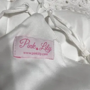 Pink Lily‎ Boho Cottage Maxi Dress M White Lace Waist Fairy Ethereal Festival thumbnail 9