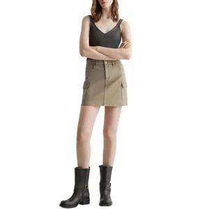 Mango Cotton V-Neck Tank Strap Top Choco Charcoal NWT Teens Medium thumbnail 8