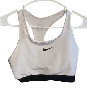 Nike White Athletic Sports Bra Medium Racerback thumbnail 1