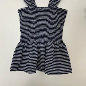 Madewell Texture & Thread Smocked Peplum Tank Top in Stripe thumbnail 6