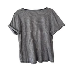 Lauren Ralph Lauren Women's Striped T Shirt Top XL Navy Blue‎ White Casual thumbnail 9