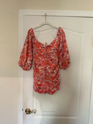 ASOS Floral Off-The-Shoulder Dress thumbnail 3