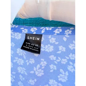 SheIn Blue Ditsy Floral Button Front Midi‎ Dress Womens Size Large 8/10 V-Neck thumbnail 5