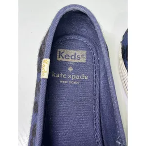 Keds x Kate Spade‎ Triple Decker Leopard Calf Hair Sneakers Navy WH59826 6.5 thumbnail 6