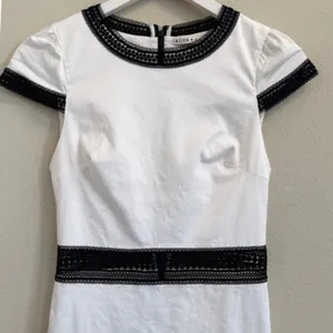Alice + Olivia Rapunzel Fit & Flare Mini Dress Size 0 Black & White Lace thumbnail 5