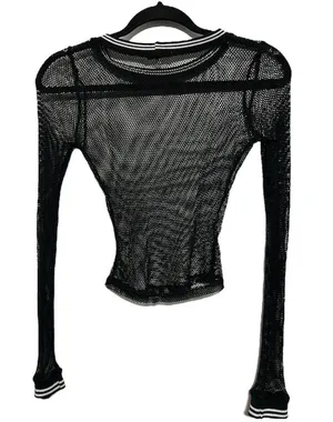 Charlotte Russe long sleeve fishnet top thumbnail 3
