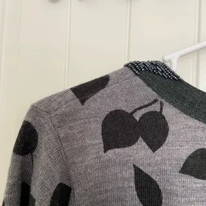 EUC | Vintage C.D. petites women’s floral beaded neck acrylic‎ sweater large thumbnail 6