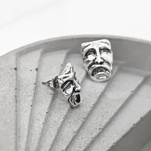 Silver Theatrical Mask Stud Earrings thumbnail 5