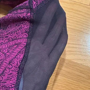 Lululemon Athletica Paisley Print Pants - Fuchsia and Black thumbnail 3